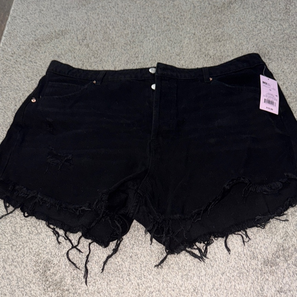 Wild Fable Black Frayed Jean Shorts